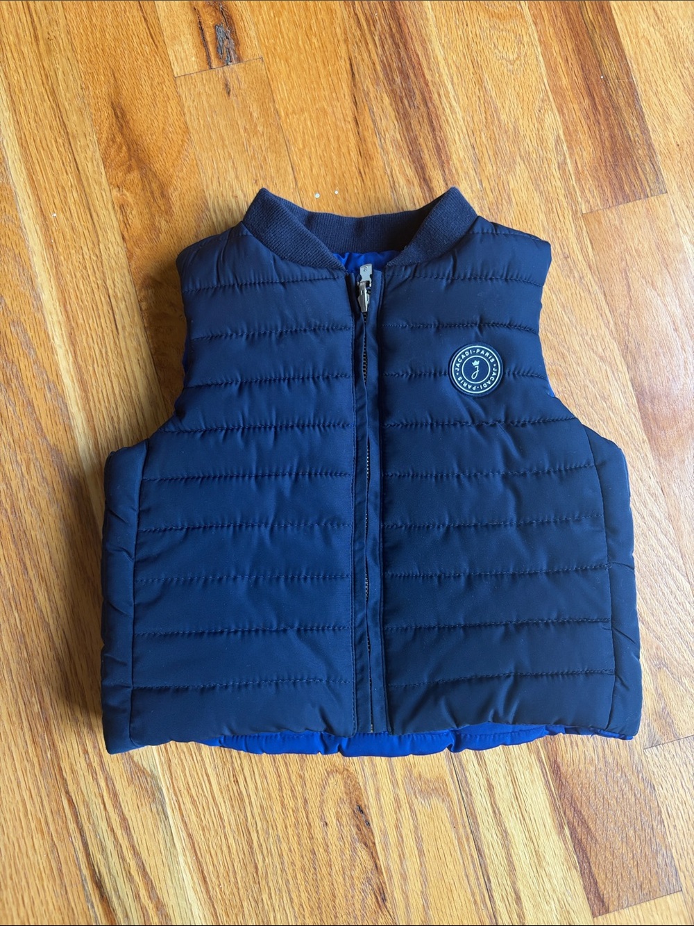 Jacadi Navy Quilted Puffer Vest 18m